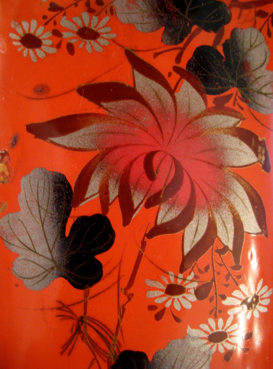 Early Vintage Japanese Red Lacquer Box Early Vintage Japanese Red Lacquer Box