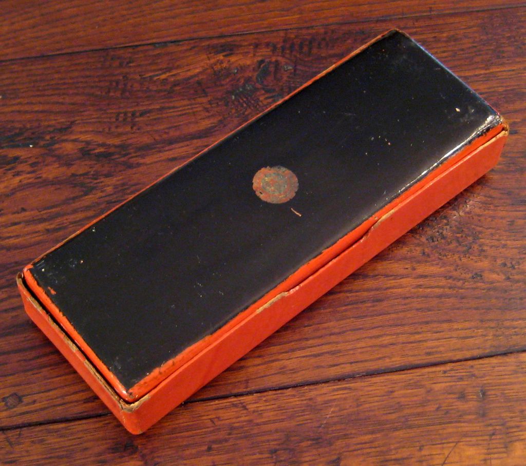 Early Vintage Japanese Red Lacquer Box Early Vintage Japanese Red Lacquer Box