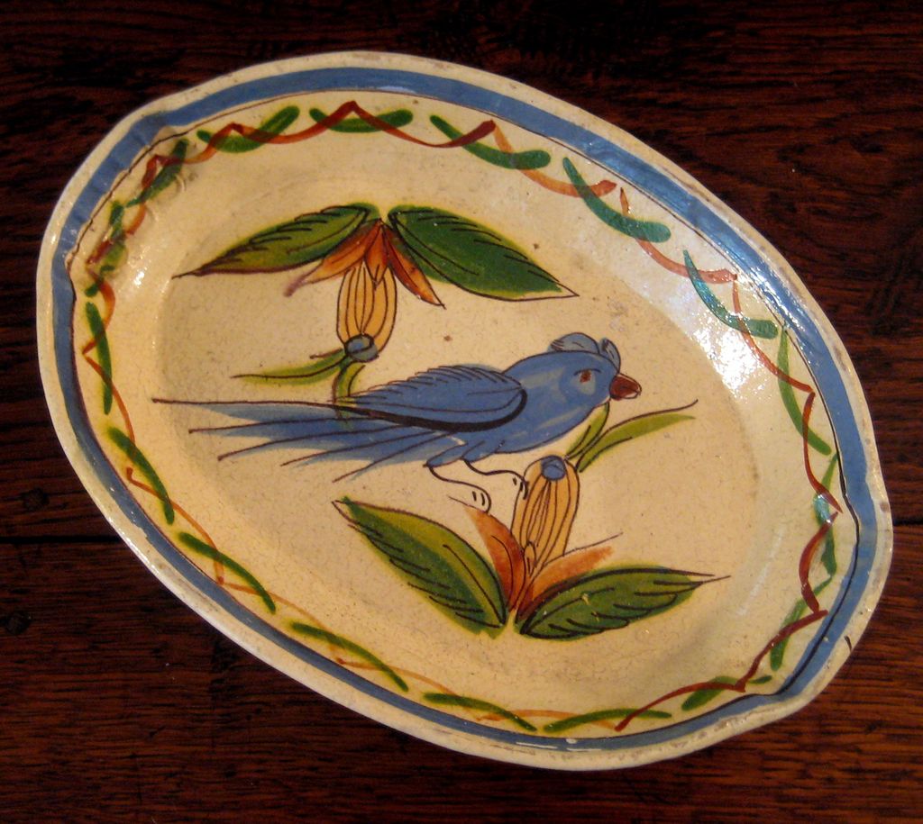 Early Vintage Mexican Tonala Pottery Oval Bowl, Circa 1930 Early Vintage Mexican Tonala Pottery Oval Bowl, Circa 1930
