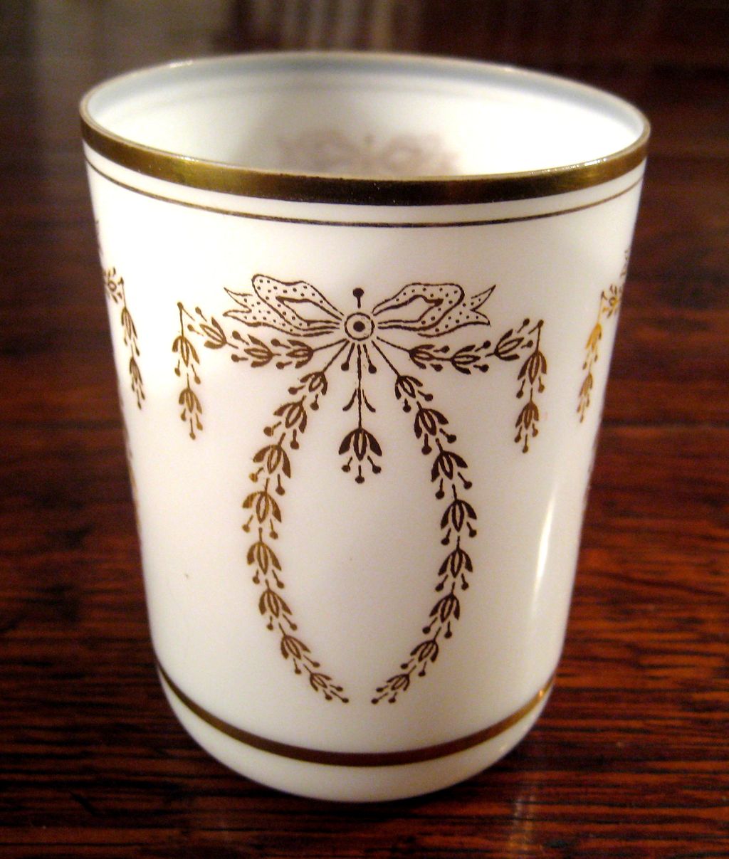 Vintage Gilt Decorated French Opaline Glass Tumbler Vintage Gilt Decorated French Opaline Glass Tumbler