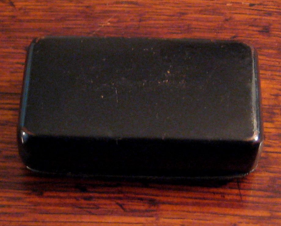 19th Century Black Lacquer Snuff Box, Circa 1860 19th Century Black Lacquer Snuff Box, Circa 1860
