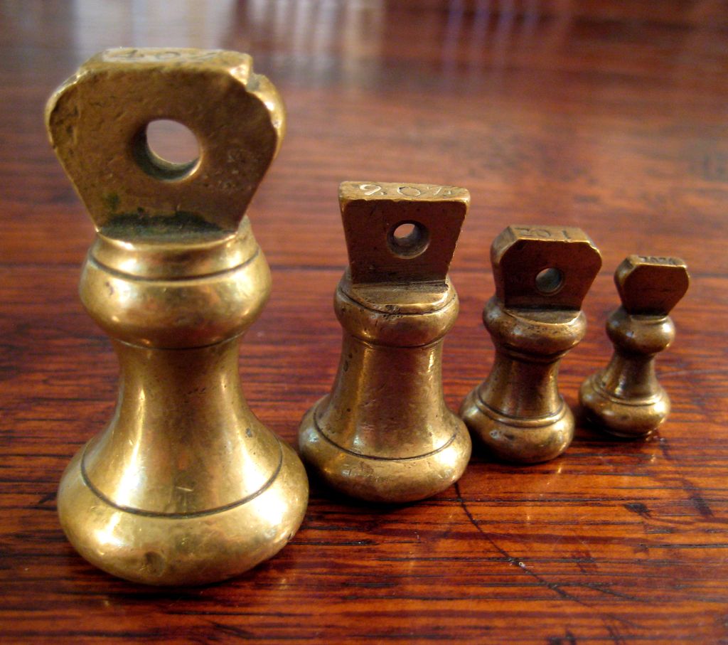 19th Century Brass Weight Set, Circa 1880 19th Century Brass Weight Set, Circa 1880