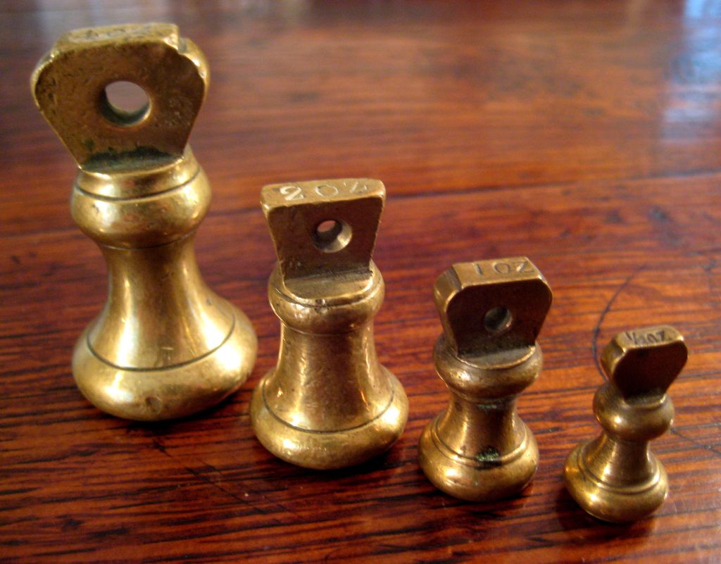 19th Century Brass Weight Set, Circa 1880 19th Century Brass Weight Set, Circa 1880