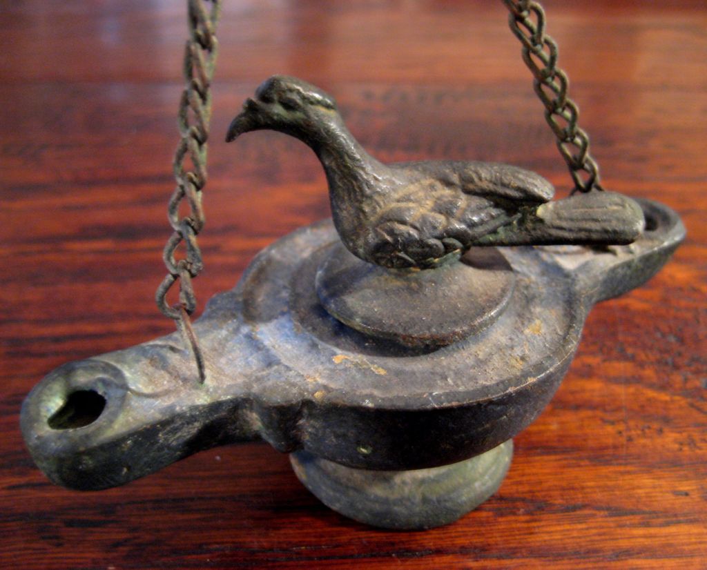 19th Century Ancient Roman Style Bronze Oil Lamp 19th Century Ancient Roman Style Bronze Oil Lamp