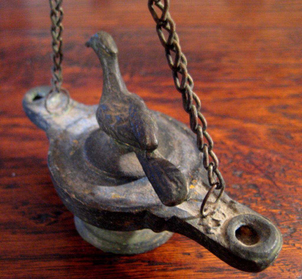 19th Century Ancient Roman Style Bronze Oil Lamp 19th Century Ancient Roman Style Bronze Oil Lamp