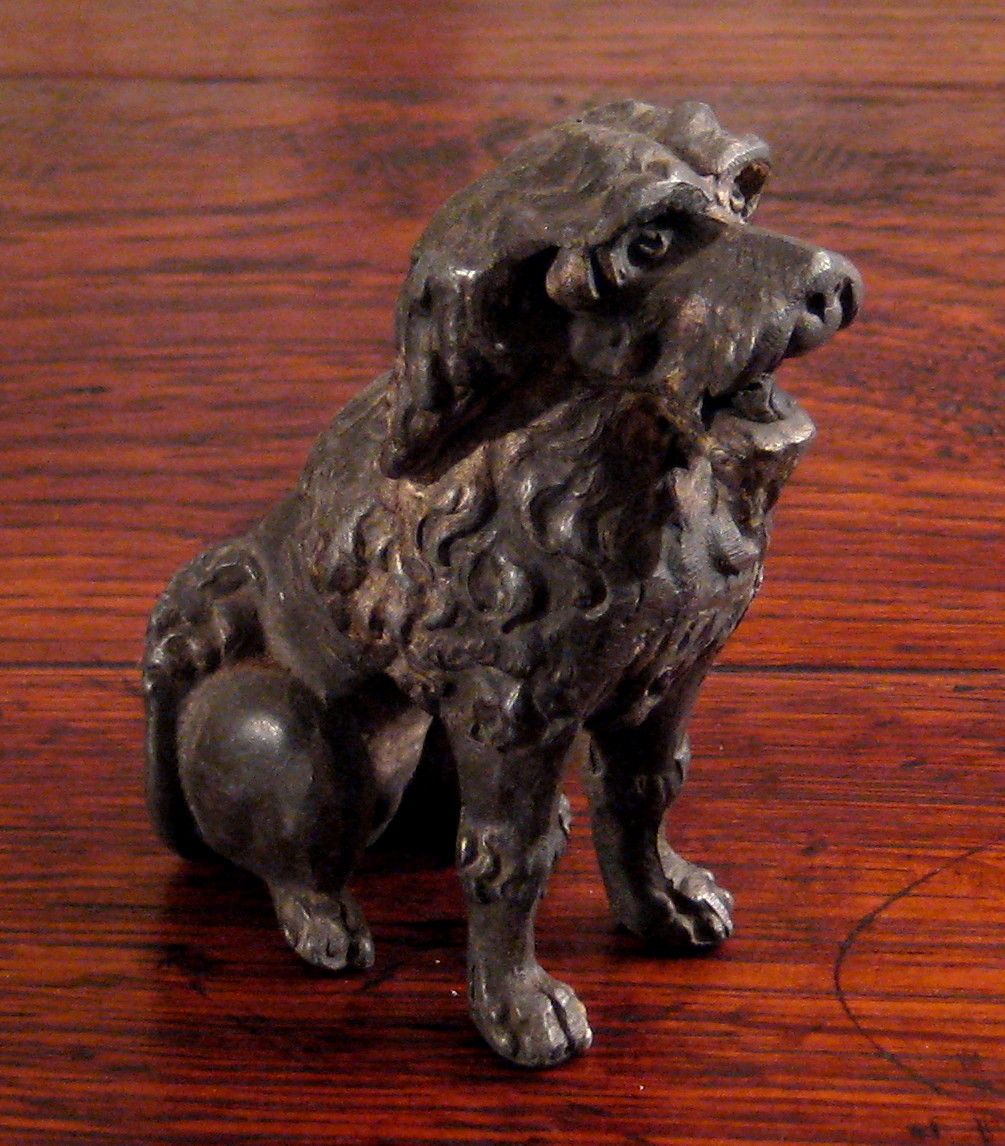 19th Century Seated Lead Dog Figure, Circa 1850 19th Century Seated Lead Dog Figure, Circa 1850