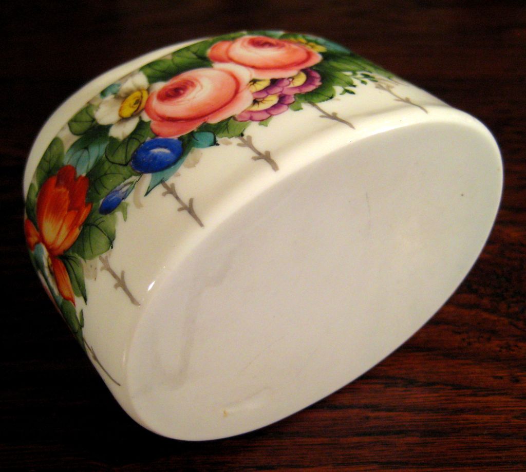 Antique French White Opaline Glass Floral Vanity Box, Circa 1910 Antique French White Opaline Glass Floral Vanity Box, Circa 1910