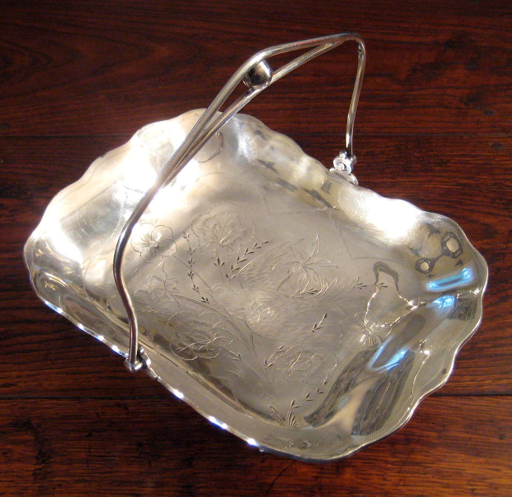 19th Century Wilcox Silver Plate Handled Basket, Circa 1875 19th Century Wilcox Silver Plate Handled Basket, Circa 1875