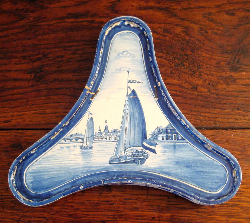 18th Century Dutch Delft Footed Tray 18th Century Dutch Delft Footed Tray