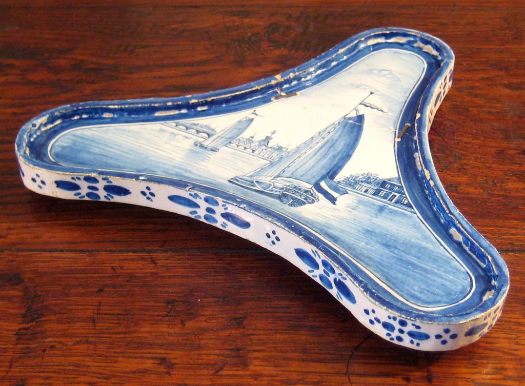 18th Century Dutch Delft Footed Tray 18th Century Dutch Delft Footed Tray