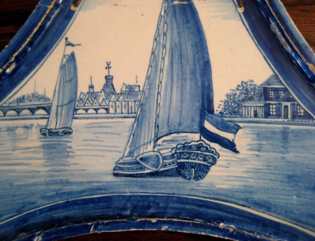 18th Century Dutch Delft Footed Tray 18th Century Dutch Delft Footed Tray