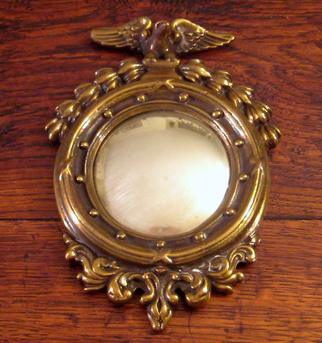 Vintage Bronze Clad Federal Style Bulls Eye Mirror, Circa 1940 Vintage Bronze Clad Federal Style Bulls Eye Mirror, Circa 1940