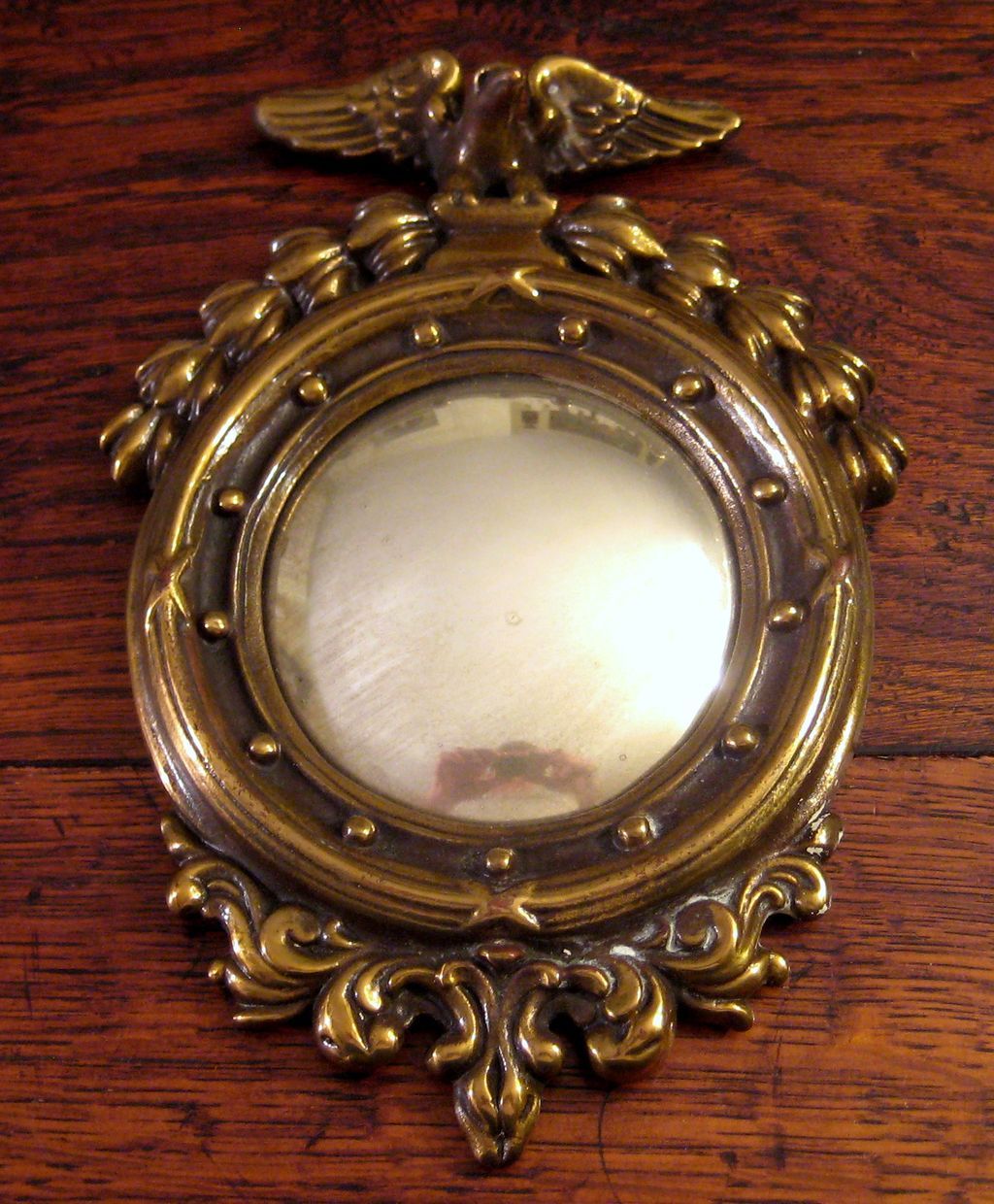 Vintage Bronze Clad Federal Style Bulls Eye Mirror, Circa 1940 Vintage Bronze Clad Federal Style Bulls Eye Mirror, Circa 1940