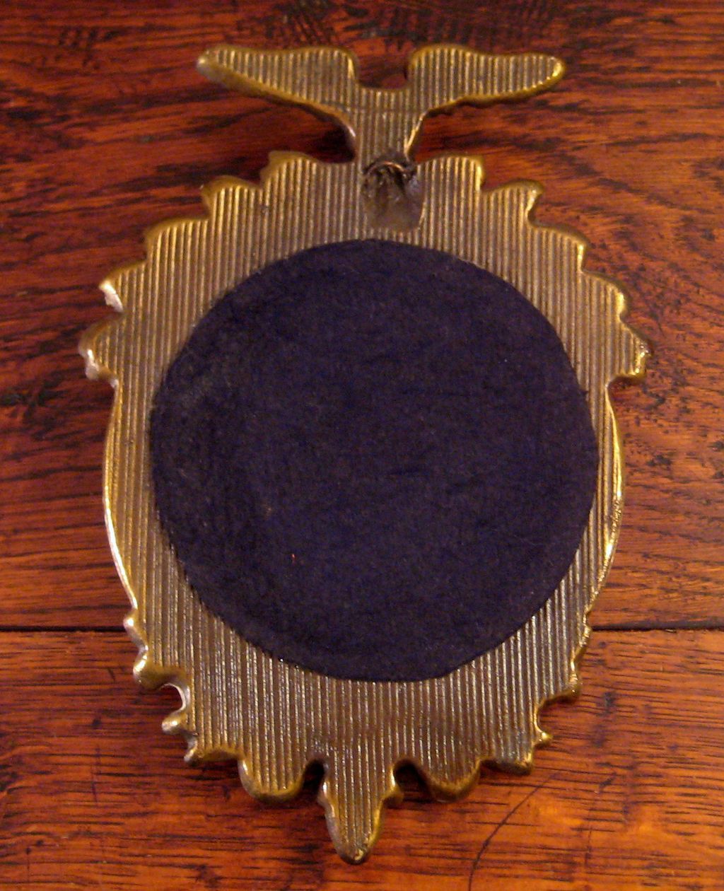 Vintage Bronze Clad Federal Style Bulls Eye Mirror, Circa 1940 Vintage Bronze Clad Federal Style Bulls Eye Mirror, Circa 1940