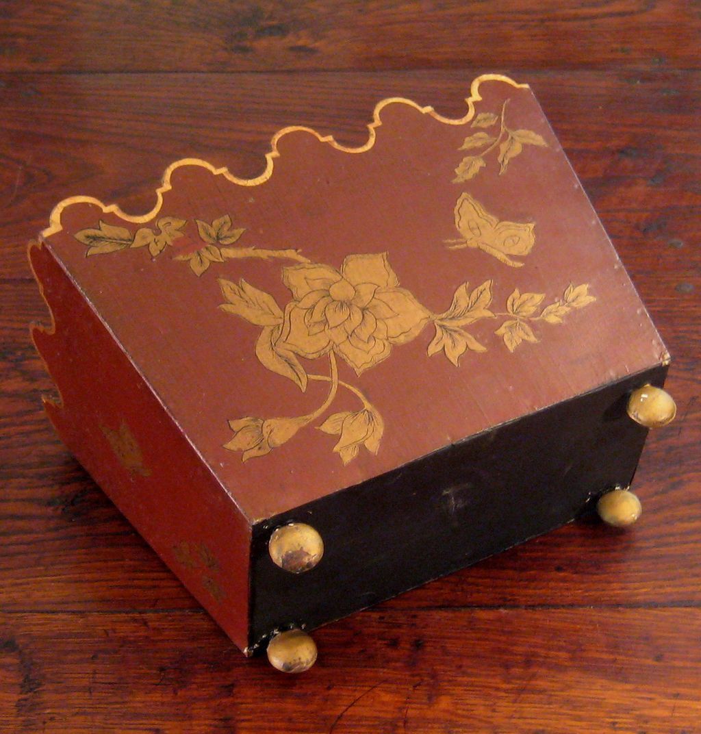 Vintage French Toleware Footed Planter With Gilt Floral Decoration Vintage French Toleware Footed Planter With Gilt Floral Decoration