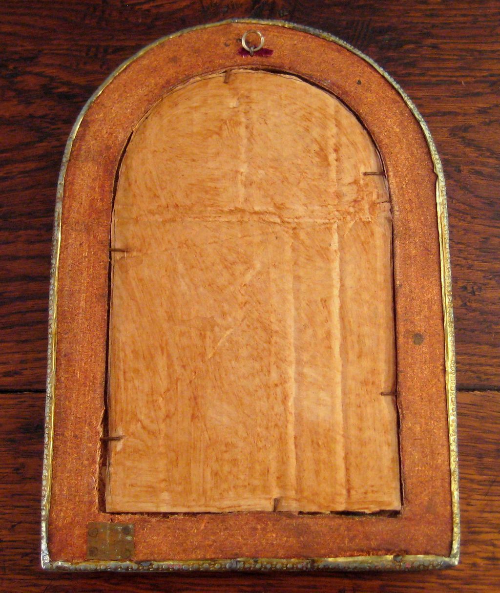 Vintage Arched Mirror With Bone Inset Brass Frame Vintage Arched Mirror With Bone Inset Brass Frame