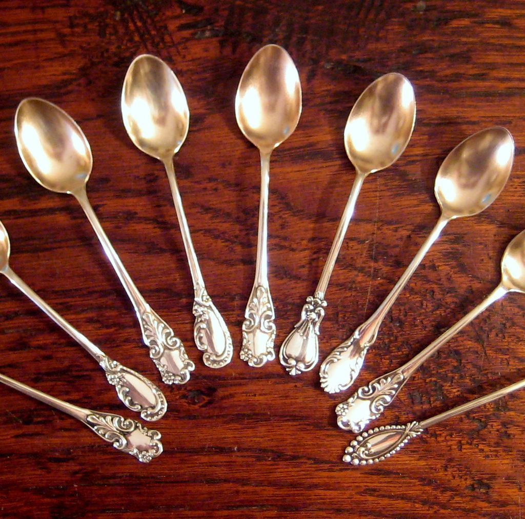 Set Of 9 Sterling Silver Demitasse Spoons, Circa 1890 Set Of 9 Sterling Silver Demitasse Spoons, Circa 1890
