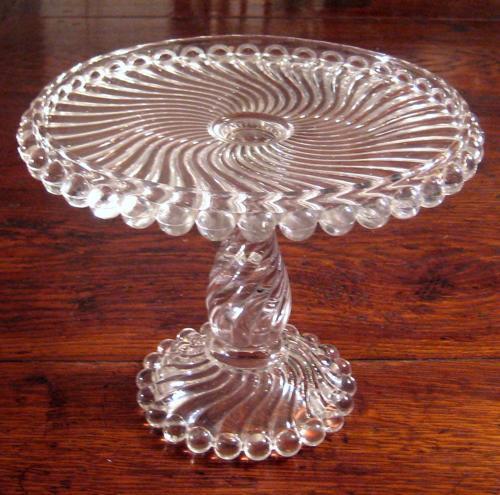 19th Century E.A.P.G. McKee & Brothers Ball & Swirl Cake Stand, Circa 1894 19th Century E.A.P.G. McKee & Brothers Ball & Swirl Cake Stand, Circa 1894