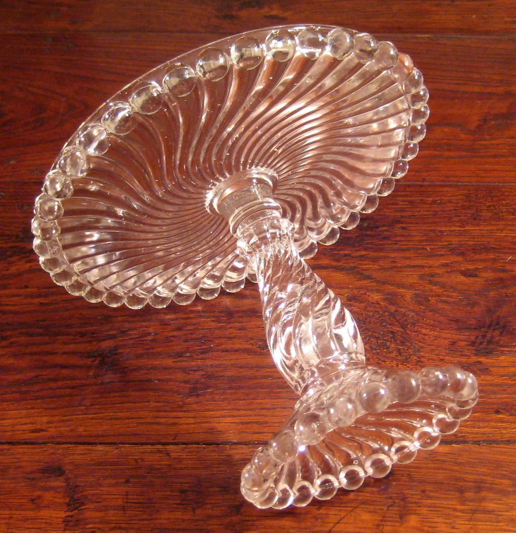 19th Century E.A.P.G. McKee & Brothers Ball & Swirl Cake Stand, Circa 1894 19th Century E.A.P.G. McKee & Brothers Ball & Swirl Cake Stand, Circa 1894