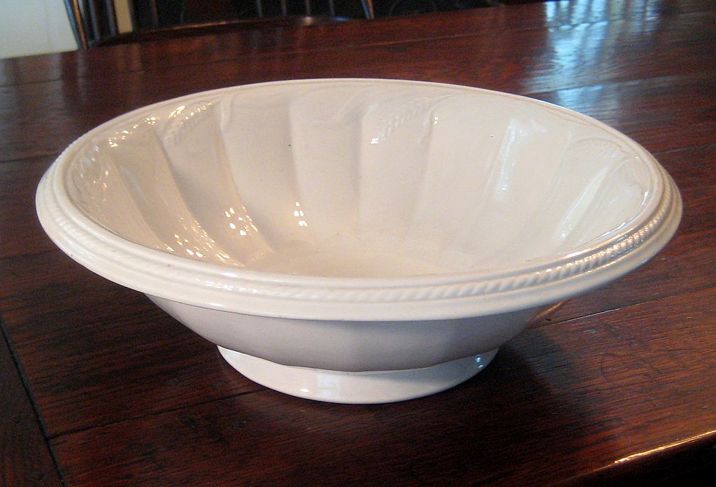 Large 19th Century Ironstone Bowl By Elsmore & Forster, Dated 1859 Large 19th Century Ironstone Bowl By Elsmore & Forster, Dated 1859