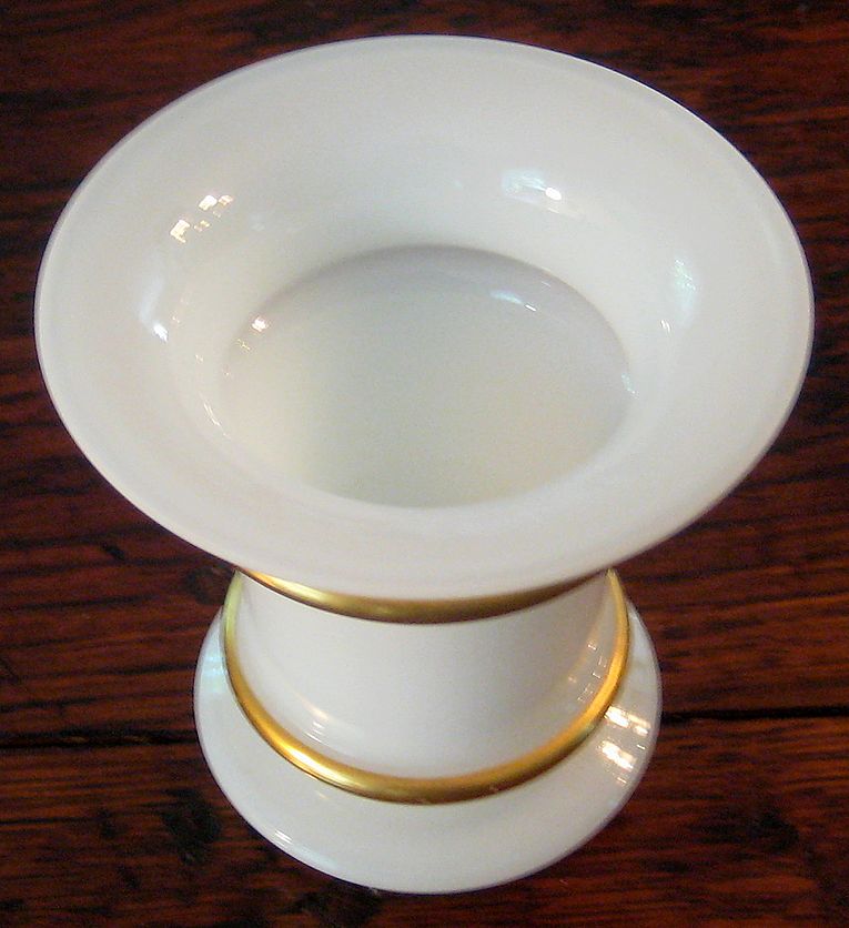 Vintage French Opaline Vase With Gold Trim, Circa 1930 Vintage French Opaline Vase With Gold Trim, Circa 1930