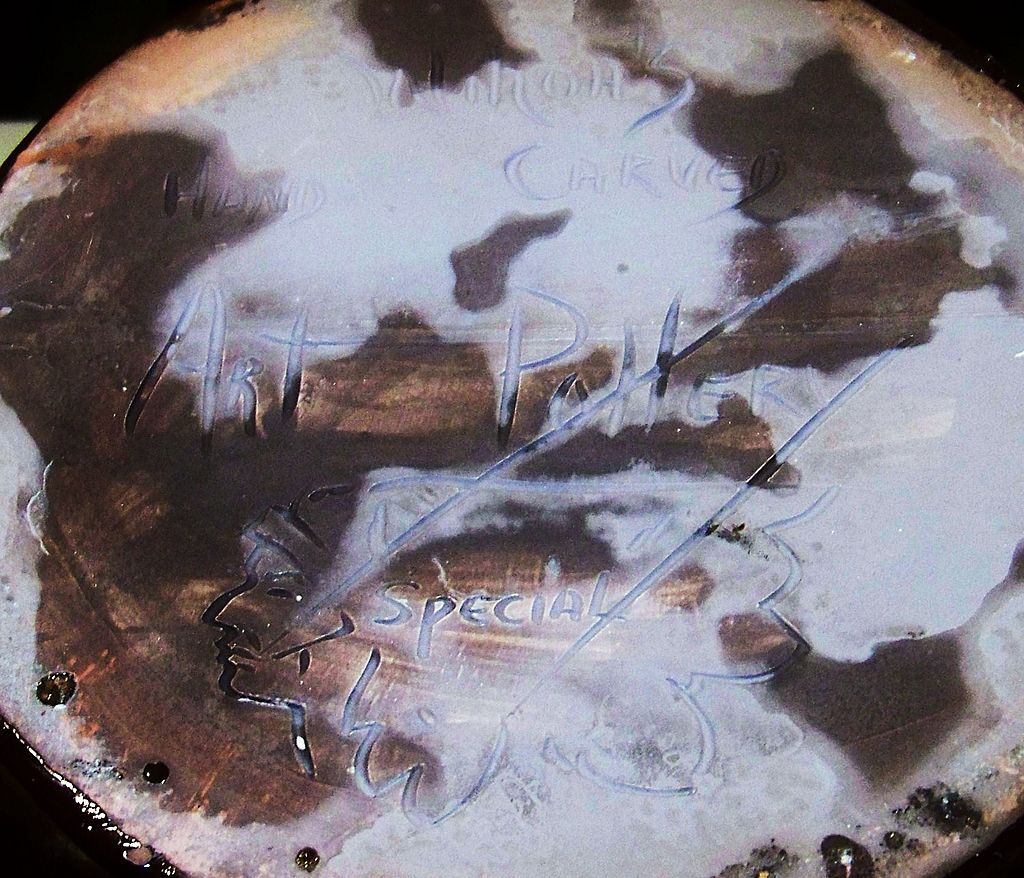 Large Wihoa's Art Pottery Hand Carved "Special" Rick Wisecarver High Relief "Barrel Maker" 17-1/8" Vase SIGNED Large Wihoa's Art Pottery Hand Carved "Special" Rick Wisecarver High Relief "Barrel Maker" 17-1/8" Vase SIGNED