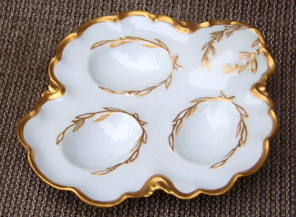 Beautiful Vintage 1900's H & Co. Limoges France Hand Painted "3-Sectional Egg Holder" Decorated in the Tradition of Master China Decorator, "William Lycett" Beautiful Vintage 1900's H & Co. Limoges France Hand Painted "3-Sectional Egg Holder" Decorated in the Tradition of Master China Decorator, "William Lycett"