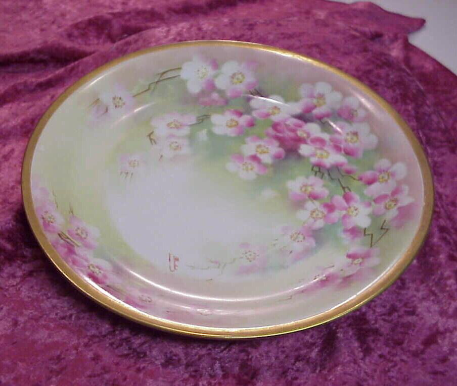 Fabulous Old Abbey Limoges 1900's Hand Painted "Cherry Blossoms" 12-1/8" Charger by the French Artist "Barbot" Fabulous Old Abbey Limoges 1900's Hand Painted "Cherry Blossoms" 12-1/8" Charger by the French Artist "Barbot"