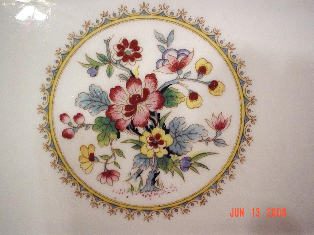 Fine Coalport Ming Rose Bone China Handled Tray 11-1/2" Nice Colors Fine Coalport Ming Rose Bone China Handled Tray 11-1/2" Nice Colors