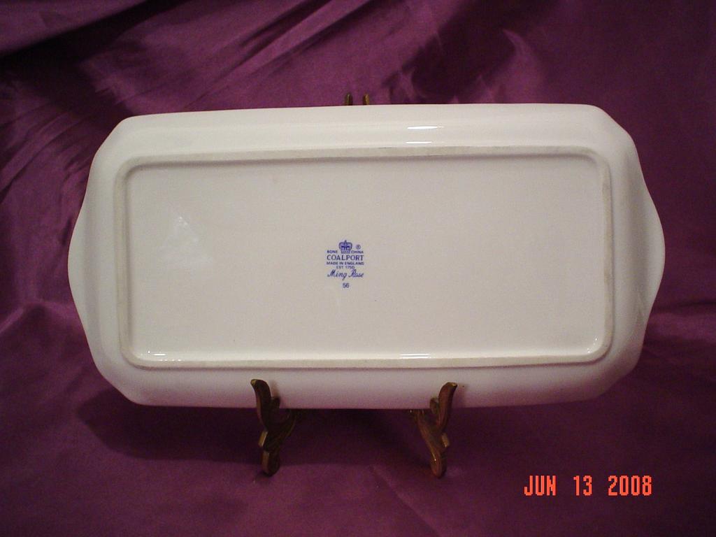 Fine Coalport Ming Rose Bone China Handled Tray 11-1/2" Nice Colors Fine Coalport Ming Rose Bone China Handled Tray 11-1/2" Nice Colors