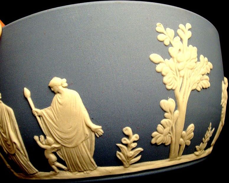 Grecian Scene Wedgwood blue Jasperware 5 " bowl Grecian Scene Wedgwood blue Jasperware 5 " bowl