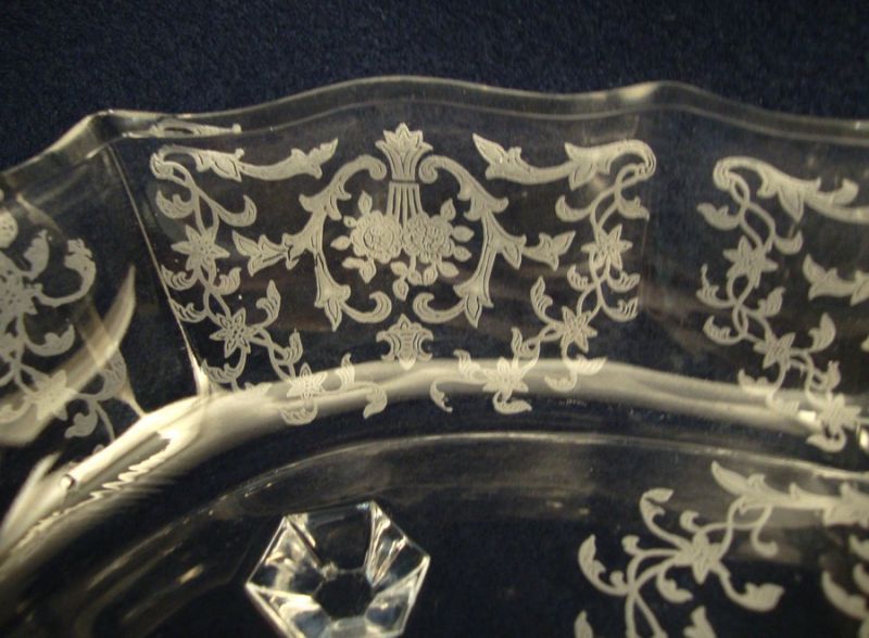 Elegant Fostoria glass #2496 3 part relish Navarre etch Elegant Fostoria glass #2496 3 part relish Navarre etch