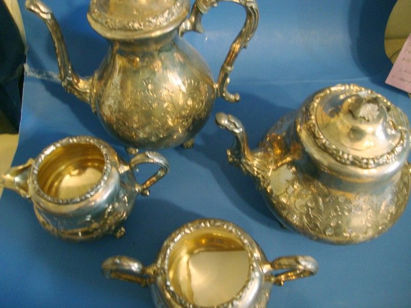 Cooper Bros & Sons sheffield Silverplate 4 pc tea coffee set Cooper Bros & Sons sheffield Silverplate 4 pc tea coffee set