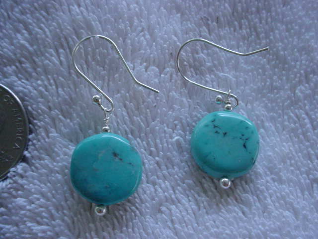 Sterling Sleeping Beauty Coin Disc Earrings Sterling Sleeping Beauty Coin Disc Earrings