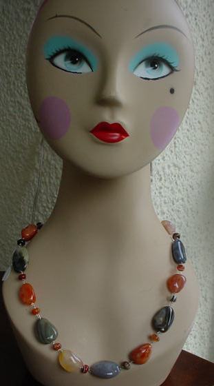 Sterling Banded Agate Nugget Necklace Sterling Banded Agate Nugget Necklace
