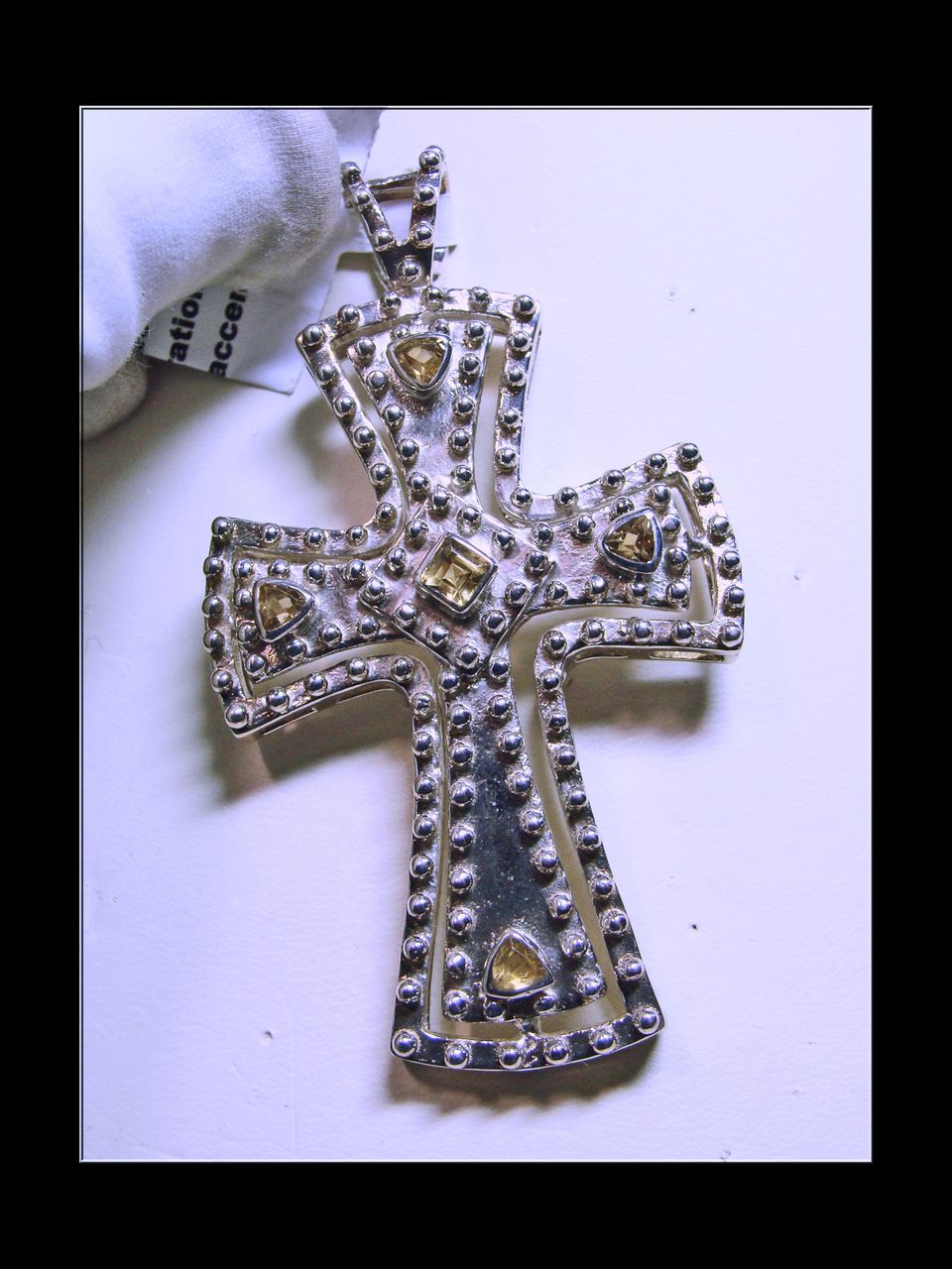 Citrine and Sterling Silver Cross Citrine and Sterling Silver Cross