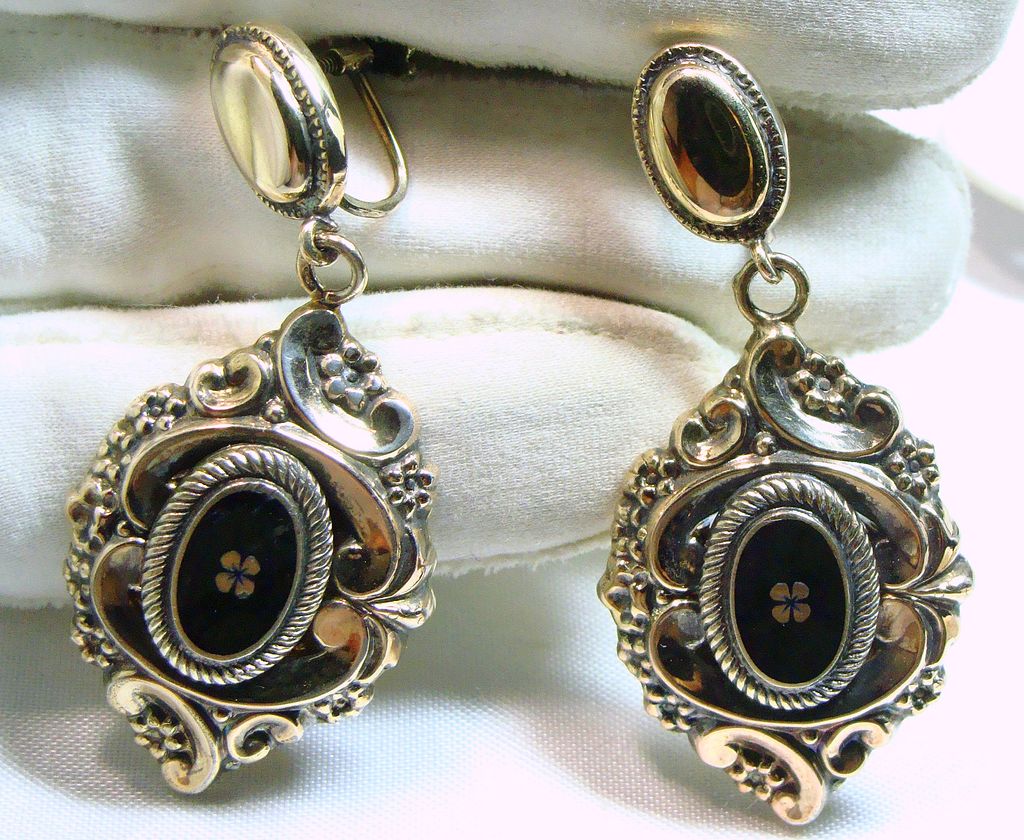 Late Victorian Drop Style Vermeil Earrings Late Victorian Drop Style Vermeil Earrings