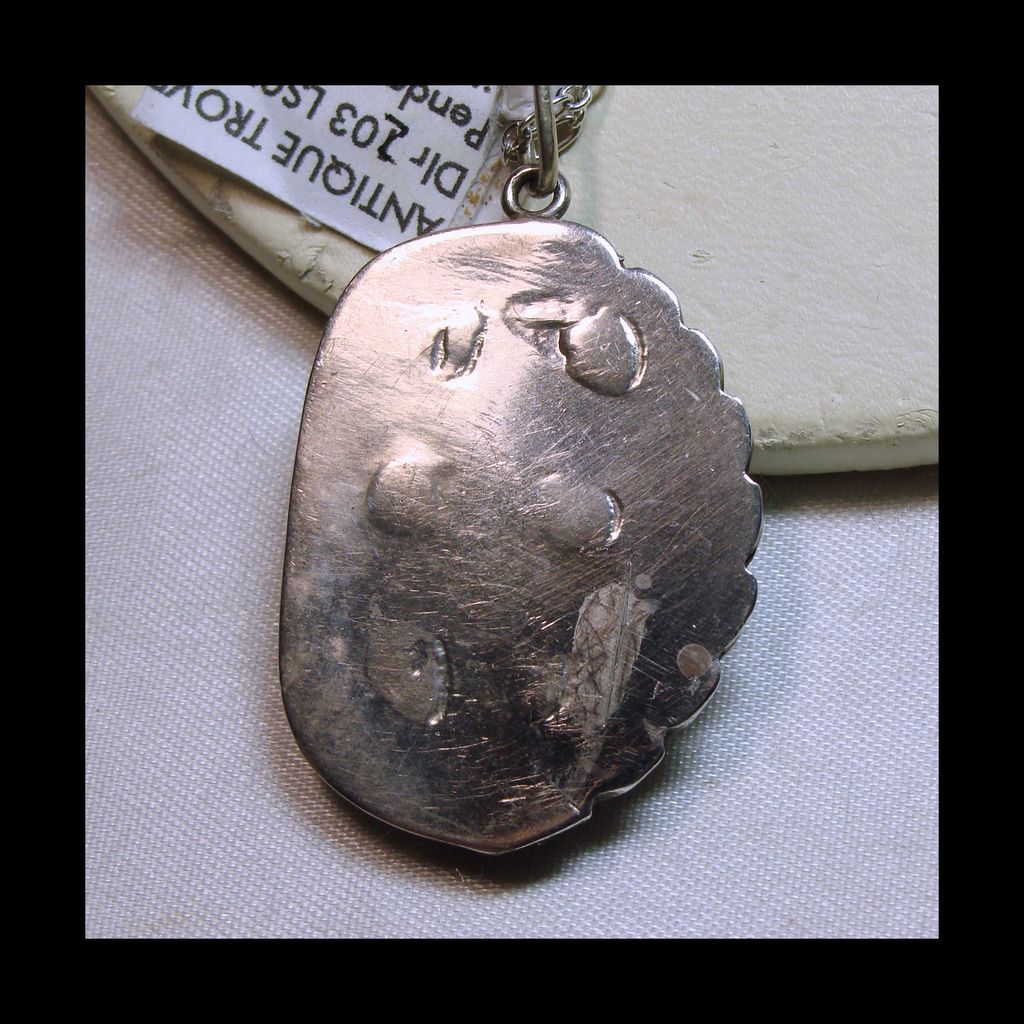 Shadowbox Pendent with Coral and Turquoise on a Sterling Chain Shadowbox Pendent with Coral and Turquoise on a Sterling Chain