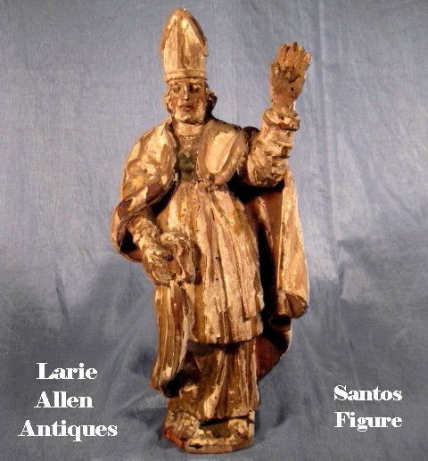 Carved Religious Statue Bishop Polychrome Carved Religious Statue Bishop Polychrome