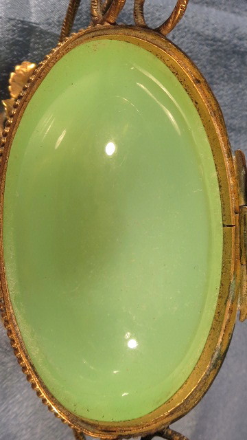 French Palais Royal Opaline Egg Casket with Gilt Ormolu French Palais Royal Opaline Egg Casket with Gilt Ormolu