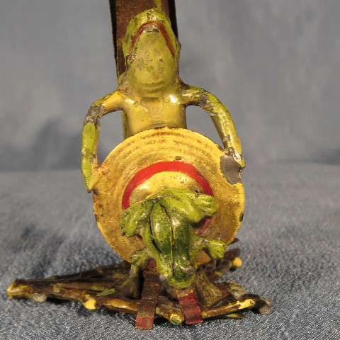 Cold Painted Bronze Frog Bud Vase Rare Cold Painted Bronze Frog Bud Vase Rare