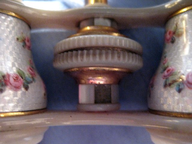 French Guilloche Enamel MOP Opera Glasses French Guilloche Enamel MOP Opera Glasses