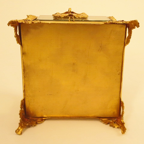 French Napoleon III dore bronze crystal jewelry casket box French Napoleon III dore bronze crystal jewelry casket box