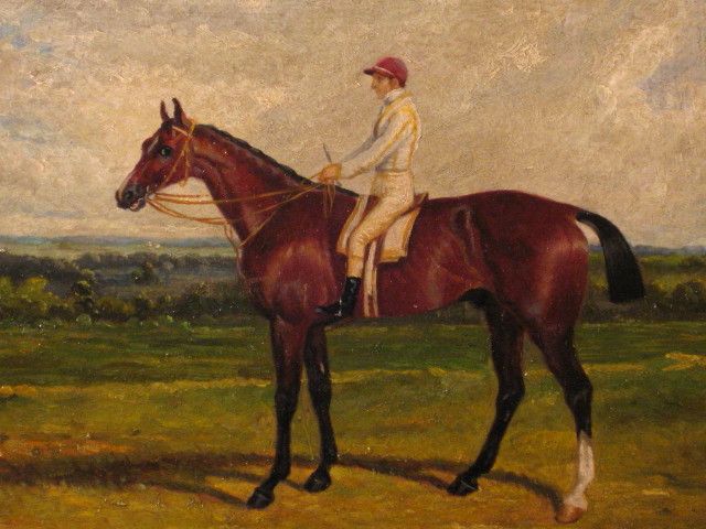 19th Century Oil Horse and Jockey 19th Century Oil Horse and Jockey