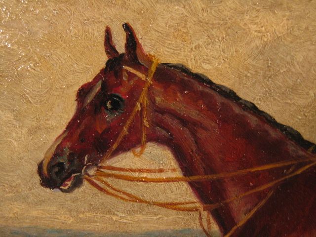 19th Century Oil Horse and Jockey 19th Century Oil Horse and Jockey
