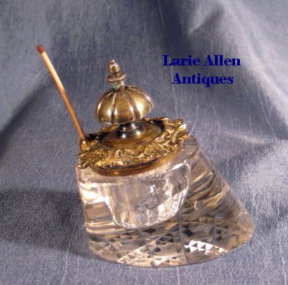 Horse Hoof Cut Glass Inkwell Go-To-Bed Horse Hoof Cut Glass Inkwell Go-To-Bed