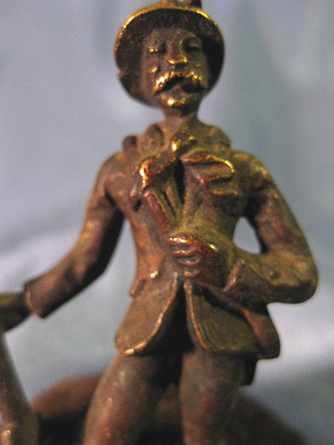 Antique Bronze Figural Pen Wipe of Hunter Antique Bronze Figural Pen Wipe of Hunter