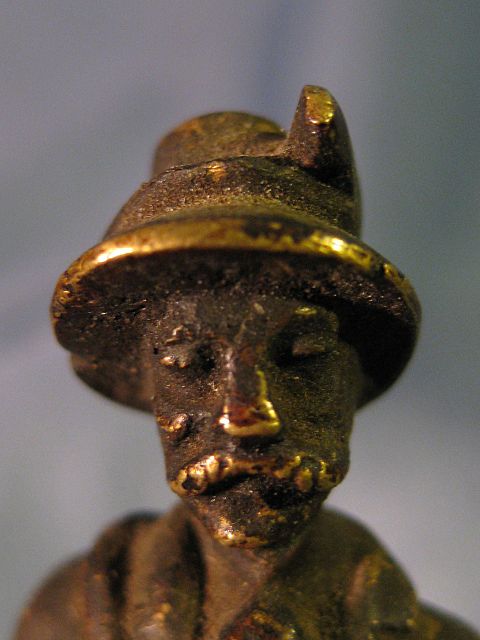 Antique Bronze Figural Pen Wipe of Hunter Antique Bronze Figural Pen Wipe of Hunter
