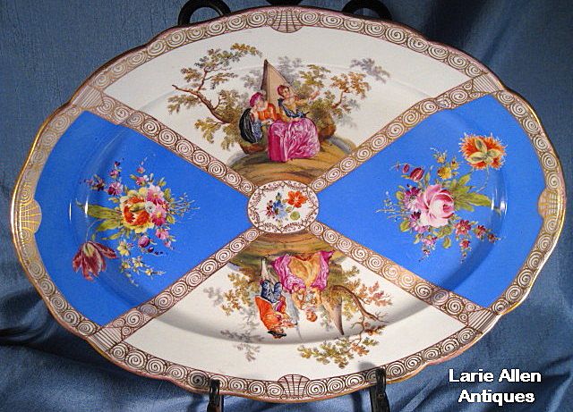 Large French Blue Meissen Platter 16.25" Large French Blue Meissen Platter 16.25"