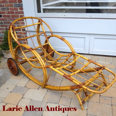 Art Deco Bamboo Chaise Lounge Chair Art Deco Bamboo Chaise Lounge Chair